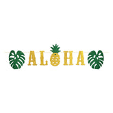 Bannière Aloha pailletée or - 16" x 6'